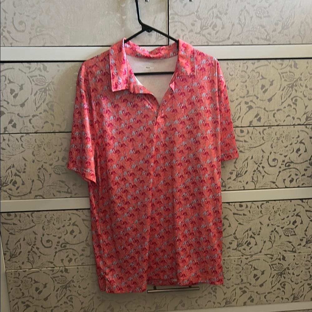 BCG Men's Casual Pink and Blue Shirt